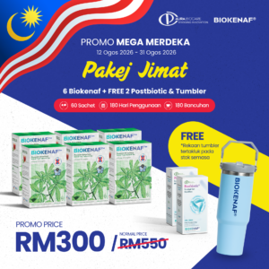 Pakej Jimat - (6 Biokenaf + 2 Postbiotik + 1 Tumbler)